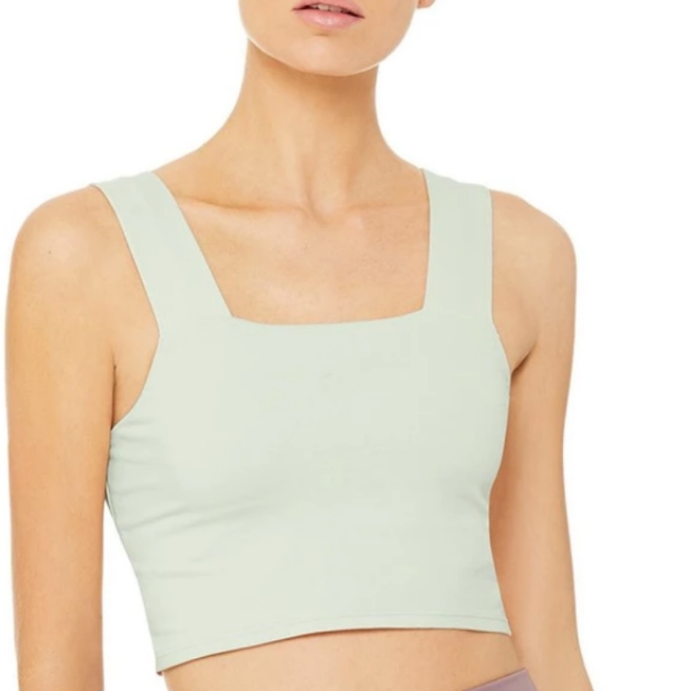 Alo Yoga Bind Fitted Tank, Pistachio XS NWT